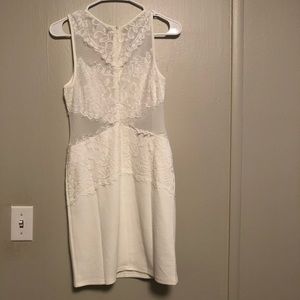 White bodycon mini dress